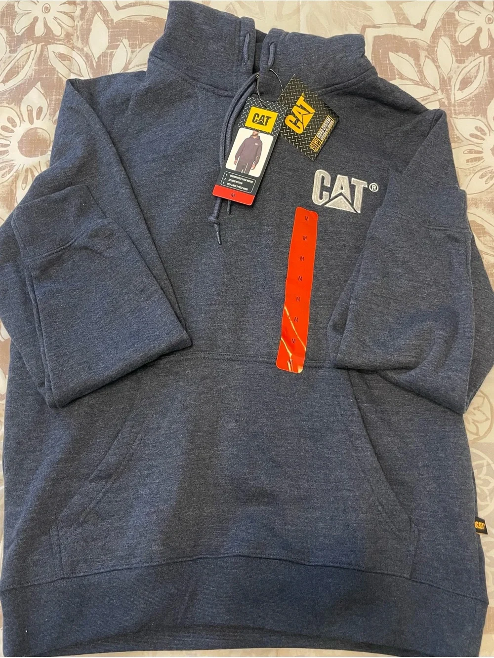 CAT Caterpillar Men’s Embroidered Logo Hoodie - Size Medium